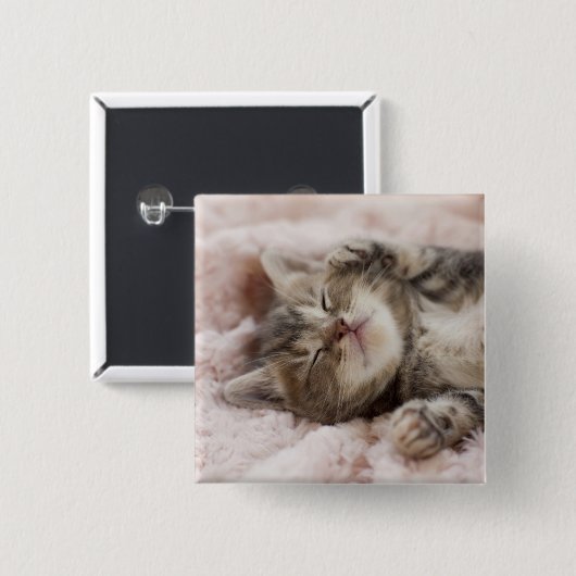 眠い子ネコ 缶バッジ (正面&裏面)