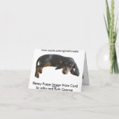 眠い子犬のメッセージカード カード (裏面)