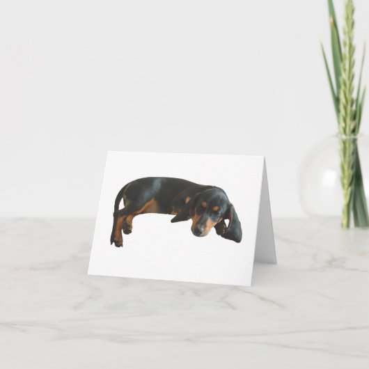 眠い子犬のメッセージカード カード (正面)