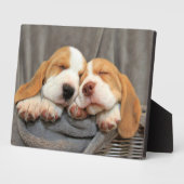 眠い子犬 フォトプラーク (側面)