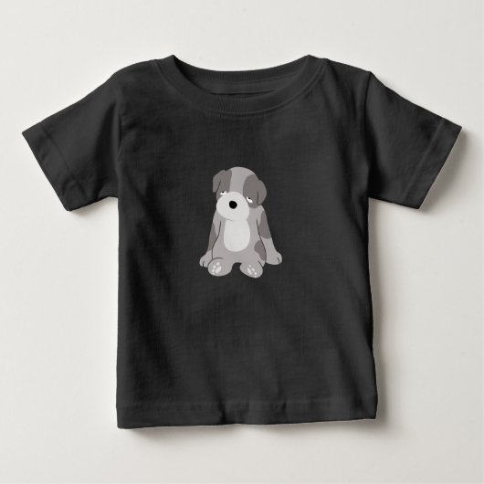 眠い子犬 ベビーTシャツ (正面)