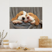 眠い子犬 ポスター (キッチン)