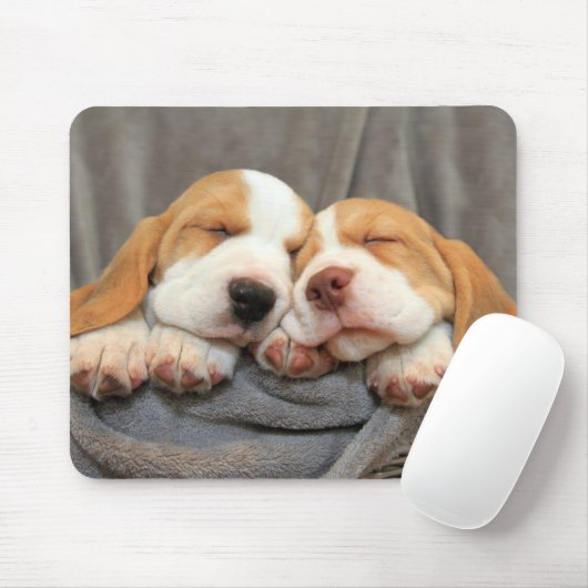 眠い子犬 マウスパッド (マウス)