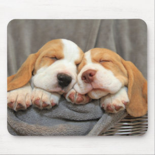 眠い子犬 マウスパッド