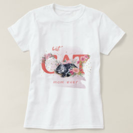 眠い子猫は花に囲まれている Tシャツ
