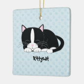 眠い子猫{タキシード猫}カスタムなオーナメント セラミックオーナメント (左)