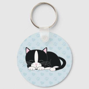 眠い子猫 タキシード キーホルダー