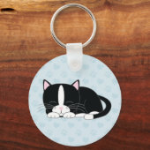 眠い子猫|タキシード キーホルダー (正面)