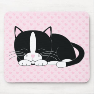 眠い子猫 タキシード マウスパッド