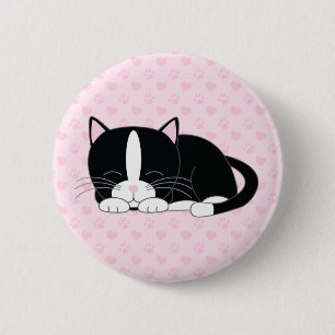 眠い子猫 タキシード 缶バッジ