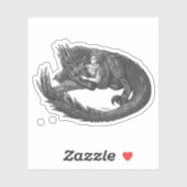 眠い恐竜 シール (シート)