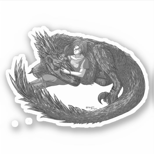 眠い恐竜 シール (正面)