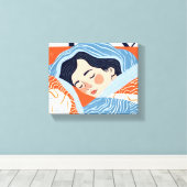 眠い日 キャンバスプリント (インサイチュ (ウッドフロア))