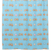 眠い時間の怠惰パターン シャワーカーテン (正面)