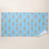 眠い時間の怠惰パターン ビーチタオル (正面)