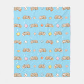 眠い時間の怠惰パターン フリースブランケット (正面)