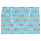 眠い時間の怠惰パターン ラージペーパーバッグ (正面)