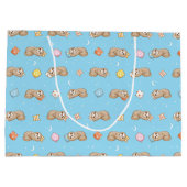 眠い時間の怠惰パターン ラージペーパーバッグ (裏面)