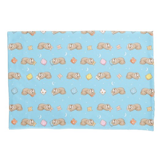 眠い時間の怠惰パターン 枕カバー (正面左)