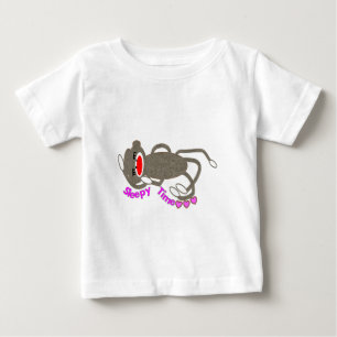 "眠い時間"のソックス猿の睡眠 ベビーTシャツ