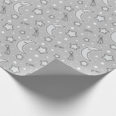 眠い月-灰色の包装紙 ラッピングペーパー (角)