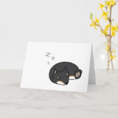 眠い柴犬の挨拶状! カード (黄色い花)