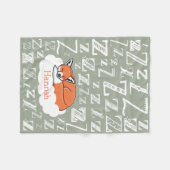 眠い森林キツネZzzのパーソナライズな子供の名前 フリースブランケット (正面(横))