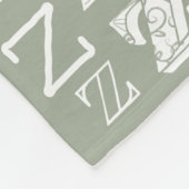 眠い森林キツネZzzのパーソナライズな子供の名前 フリースブランケット (角)