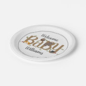 眠い森林ベビーシャワー ペーパープレート (アングル)