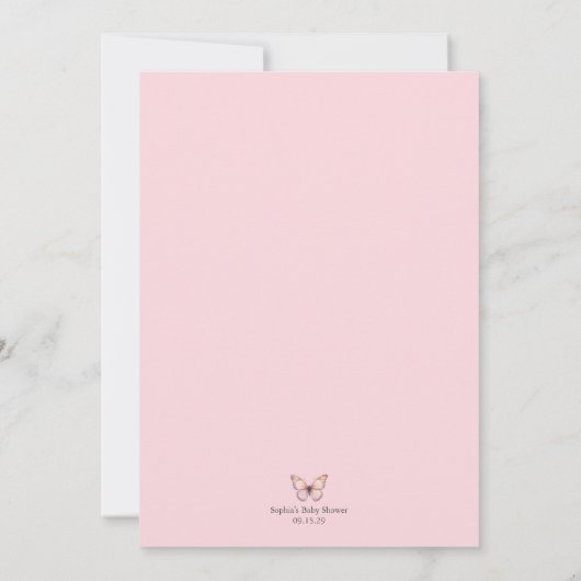 眠い水の色ウッドランド熊ベビーシャワー 招待状 (裏面)