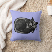 眠い灰色猫の芸術のタマキビの枕 クッション (ブランケット)