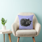 眠い灰色猫の芸術のタマキビの枕 クッション (椅子)