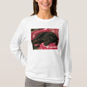 眠い犬の女性のフード付きスウェットシャツ Tシャツ