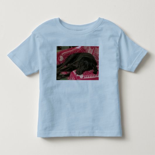 眠い犬よちよち歩きTシャツ トドラーTシャツ (正面)