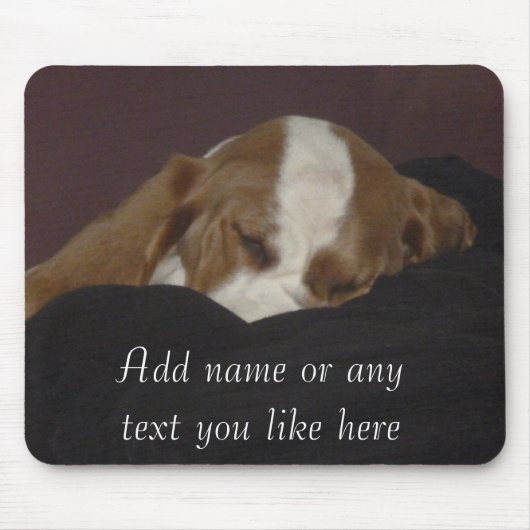 眠い猟犬の子犬のmousepad マウスパッド (正面)