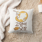 眠い猫とぶんげっぽんの韓国デザイン クッション (ブランケット)