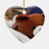 眠い猫のテディー・ベア セラミックオーナメント (裏面)