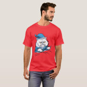 眠い猫の友達 Tシャツ (正面フル)