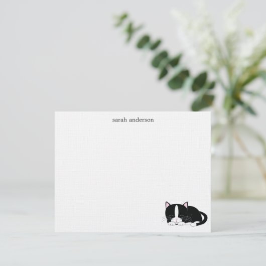 眠い猫の平たい箱はノート感謝していしています 招待状 (スタンド正面)