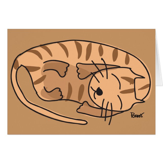 眠い猫の空白のなカード (正面横)