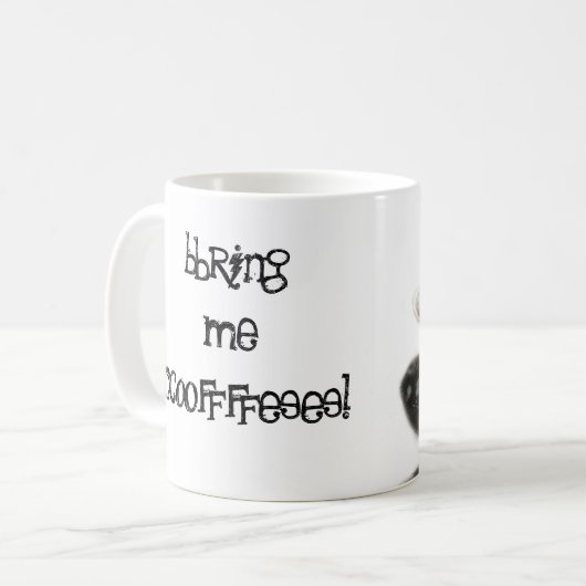 眠い猫はコーヒーがほしいと思います コーヒーマグカップ (正面左)