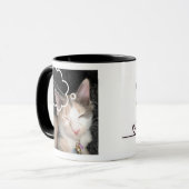 眠い猫はコーヒーを必要とする面白画像 マグカップ (正面左)