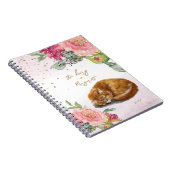 眠い猫イラストレーションフラワーガール日記日記 ノートブック (右側)