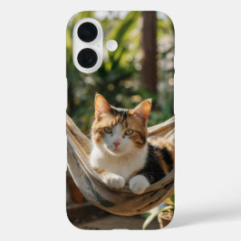 眠い猫インハンモック iPhone 16ケース