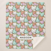 眠い猫パターン名前をカスタムする毛布