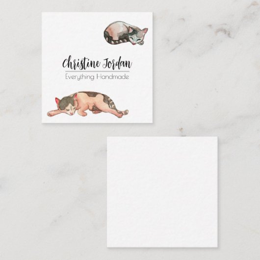 眠い猫 スクエア名刺 (正面/裏面)