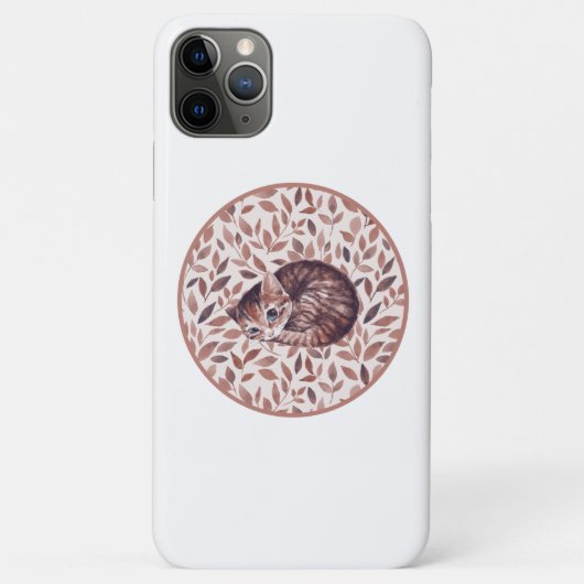 眠い猫。水彩画 Case-Mate iPhoneケース (裏面)