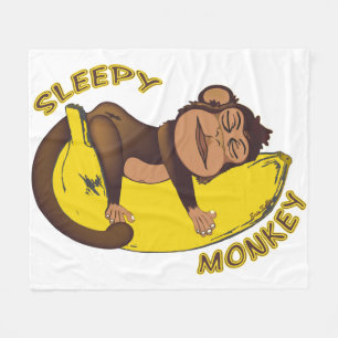 眠い猿 フリースブランケット