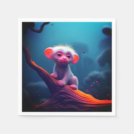 眠い生き物 スタンダードカクテルナプキン (正面)