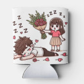 眠い男の子と花の女の子 缶クーラー (裏面)